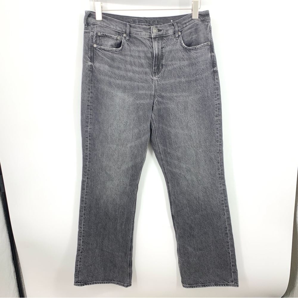 American Eagle Women Size 14 Jeans Black Pants 90s Bootcut Cotton High Rise